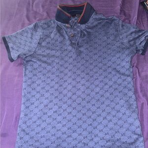 Gucci Blue GG Pattern Polo Shirt